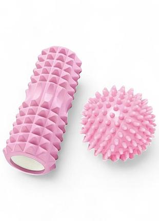 Набор массажный ролик мяч с шипами мфр