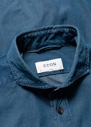 Eton slim fit classic mid blue denim shirt [smh016904]