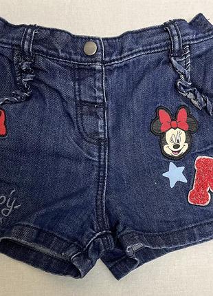 Шорти на дівчинку шорти джинсові  дісней мінні маус