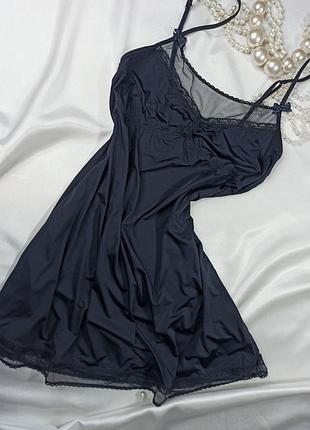 🔥 невероятная черная ночная рубашка / пеньюар / неглеже нижнее с микрофибры h&amp;m