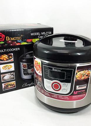 Мультиварка електрична пароварка рисоварка domotec ms-7726 5л/12 програм майстер шеф 1500 вт