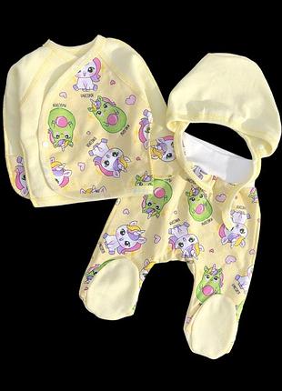 Комплект 3в1: льоля, повзунки, шапочка "принт", футер тм “happy тот”