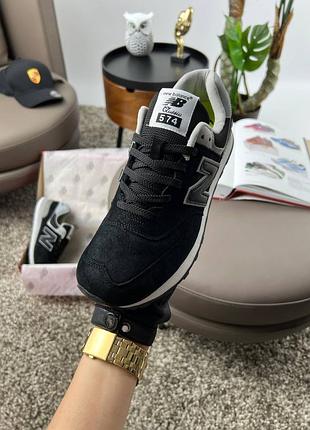 Balance 574 full suede black grey 7