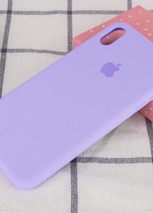 Чохол silicone case full protective (aa) для apple iphone xr (6.1") бузковий / dasheen 2