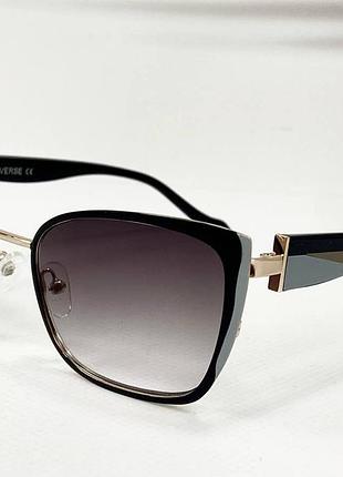 Окуляри для корекції зору жіночі з градієнтним тонуванням і світлою вставкою по краях оправи пластикові дужки чорний, +1.75