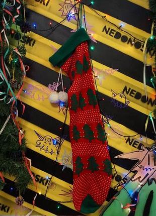 Новорічний різдвяний святковий декоративний шкарпетки на камін для подарунків