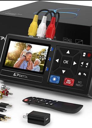 Устройство для оцифровки видео portta video capture box hd 1080p (модель chr101). это автономный рекордер, который позволяет записывать видео с кассет