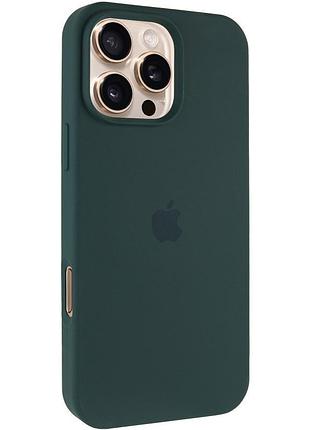Чехол silicone case full protective (aa) для apple iphone 16 pro (6.3") зеленый / forest green