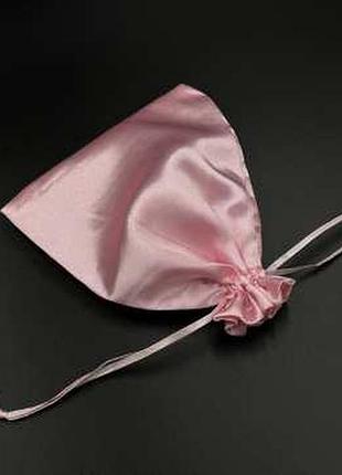 Подарунковий мішечок з атласу на затяжках 12x15см рожевий кольору / подарунковий мішечок з атласу на затяжках 12x15см рожевий