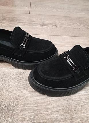 Лоферы женские натуральный замш