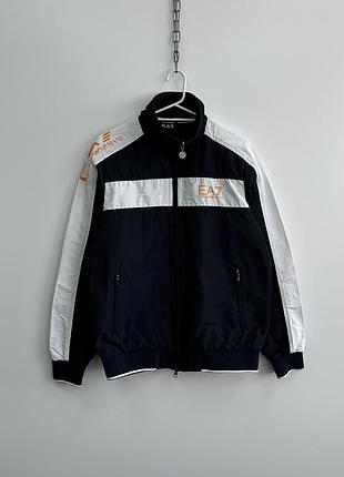 Вінтажна куртка emporio armani ea7 printed nylon jacket navy/white