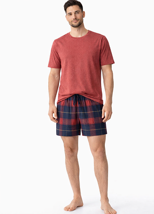 Піжама чоловіча футболка /шорти з фланелі