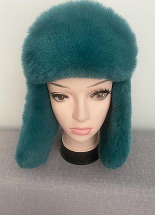 Смарагдова вушанка з єко хутра