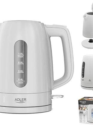 Электрочайник adler ad 1л 2200вт white