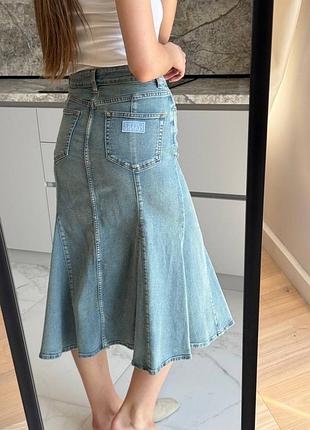 Джинсова спідниця міді 5