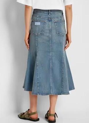 Джинсова спідниця міді 2