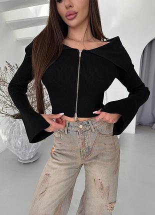Чорна трендова кофтинка 6