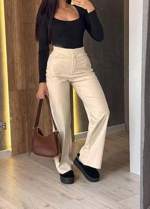 Брюки женские кожаные