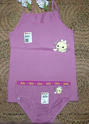Комплект майка трусики 6-7 рост 122-128 донела donella цыпленка