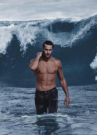 Алмазная мозаика "мужчина на фоне бушующего океана", 40*50см, на рамке, в кор.41*51*2,5см, тм dreamtoys