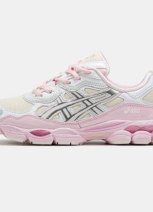 Кроссовки asics gel-nyc розовые с белым | пастельная модель