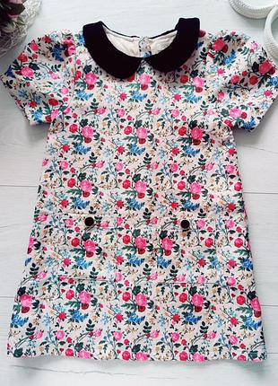 5 лет, рост 110 цветочное детское платье next (некст) артикул 26119