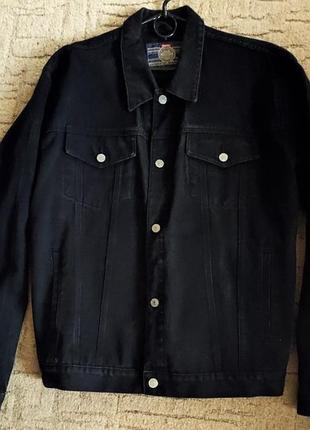 Куртка курточка черная джинсовая джинс плотный размер хл 52