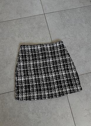Стильна спідниця твідова вовняна на підкладці розмір s-m