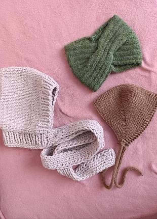 Капор в'язаний чепчик жіночий