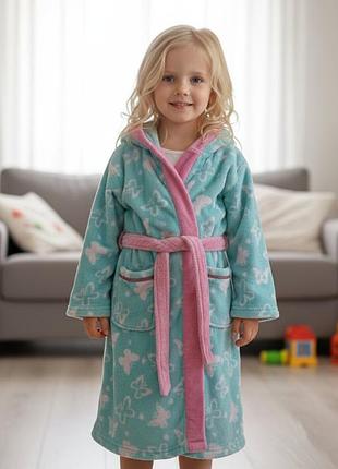 Теплий м'який халат з капюшоном