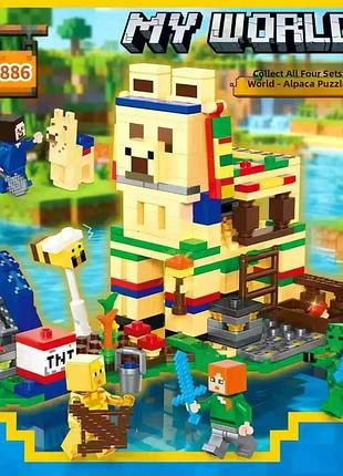 Конструктор 4 в 1 майнкрафт місто альпака 410 деталей minecraft my world