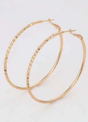 Позолоченные серьги кольца медицинское золото подарок позолоченные серьги кольца круглое медзолото подарок