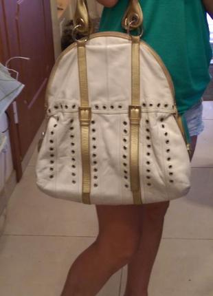 Сумка кожаная удобная летняя размер l