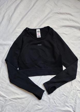 Топ спортивный рашгард с вырезам для пальцев