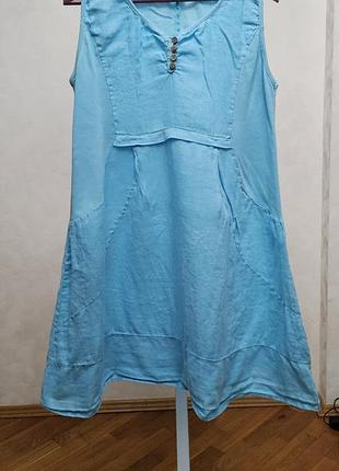 Плаття міді, льон італія, 48-50 розмір