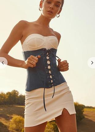 Джинсовий корсет на шнурівці