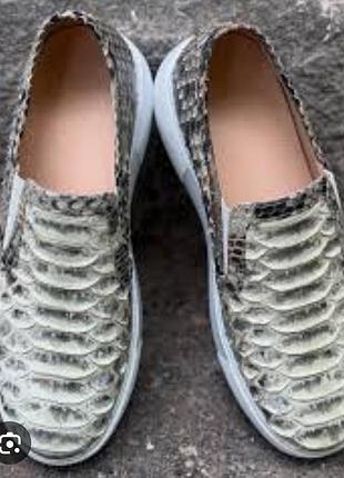 Кросівки сліпони шкіряні пітон