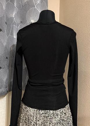Лонгслив чорний h&m xs 3