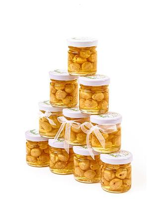 Бонбоньєрки для гостей на весілля, день народження, рік, мед з фундуком 50 г 1 шт.