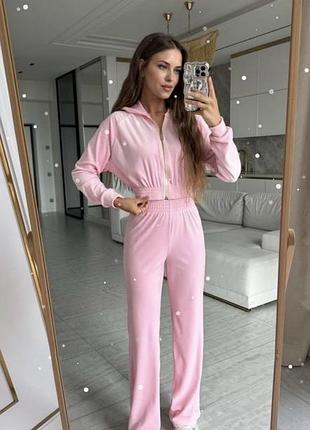Велюровий костюм рожевий xs