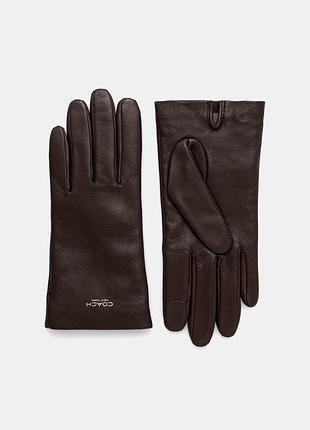 Перчатки coach коричневые женские