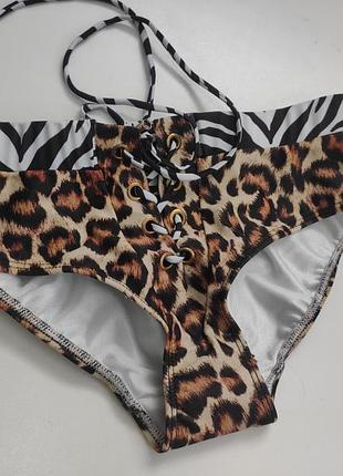 Жіночі купальні трусики в леопардовий   принт s сток