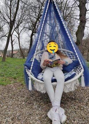 Садова гойдалка крісло макраме 9