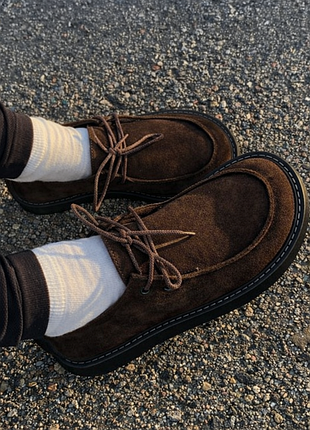 Туфлі анатомічні жіночі замшеві коричневі