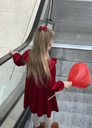 Бархатна сукня hm, червона сукня hm , сукня 128