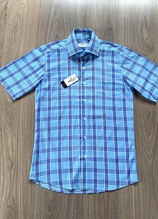 Мужская классическая итальянская рубашка в клетку ferrero gizzi