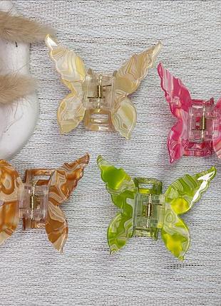 Трендові літні крабики для волосся, гавайки, метелики,квіточки, великий вибір кольорів