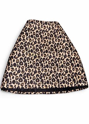 Леопардова міні-спідниця 34 (xs) з блискавкою, ідеальний стан