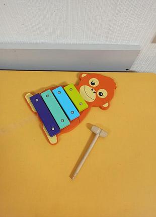 Деревянный ксилофон обезьяна orangutan orange tree toys