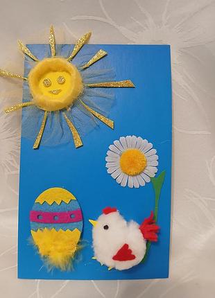 Дитяча аплікація, ручний виріб весняна поробка, до свята весни, великодня ручна робота, об'ємна картина,  в садок, школу, декор, подєлка поробки 4